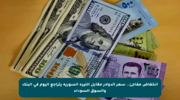 انخفاض مفاجئ.. سعر الدولار مقابل الليرة السورية يتراجع اليوم في البنك والسوق السوداء